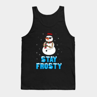 Stay Frosty  Funny Christmas  Cool Snowman Tank Top